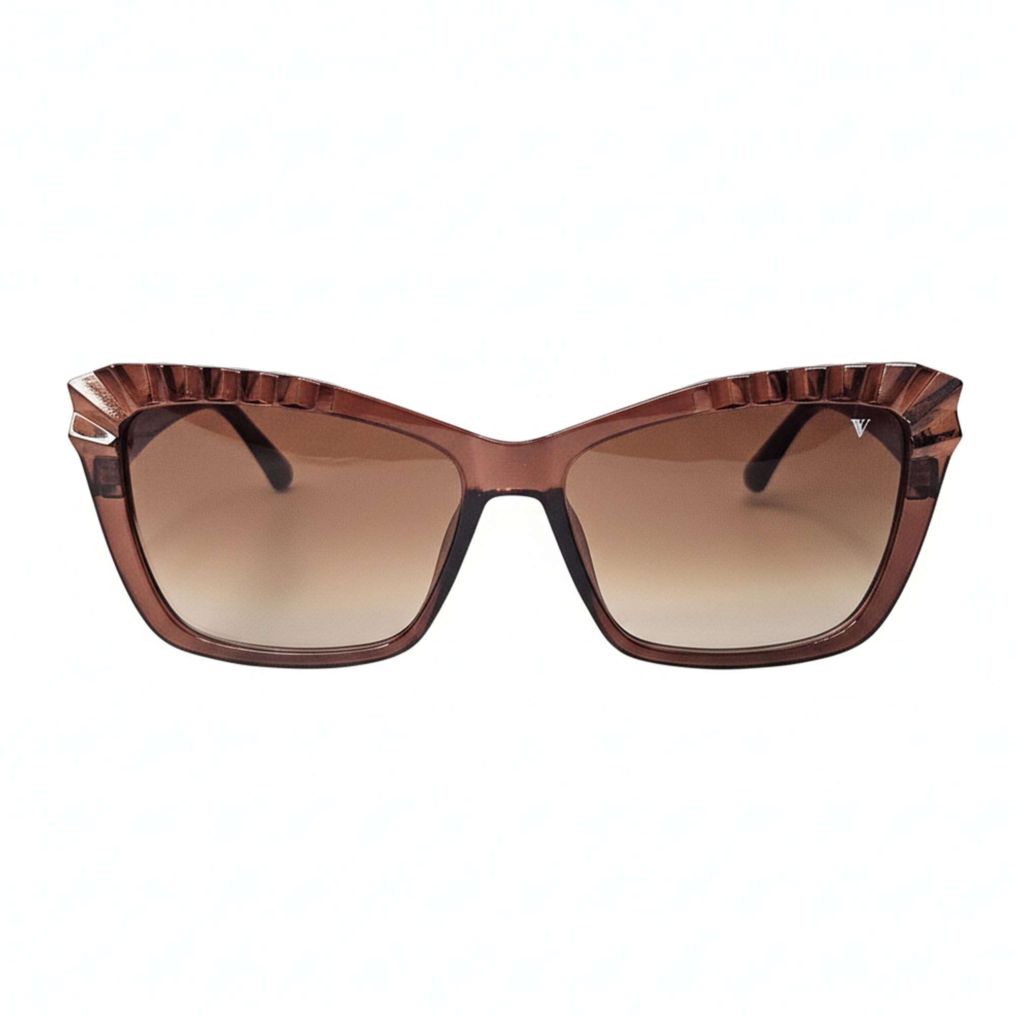 Vincent Vance - Everyday Luxe, Premium Sculpted Cat Eye Sunglasses - Vincent Vance - Premium Brown Sculpted Cat Eye Sunglasses