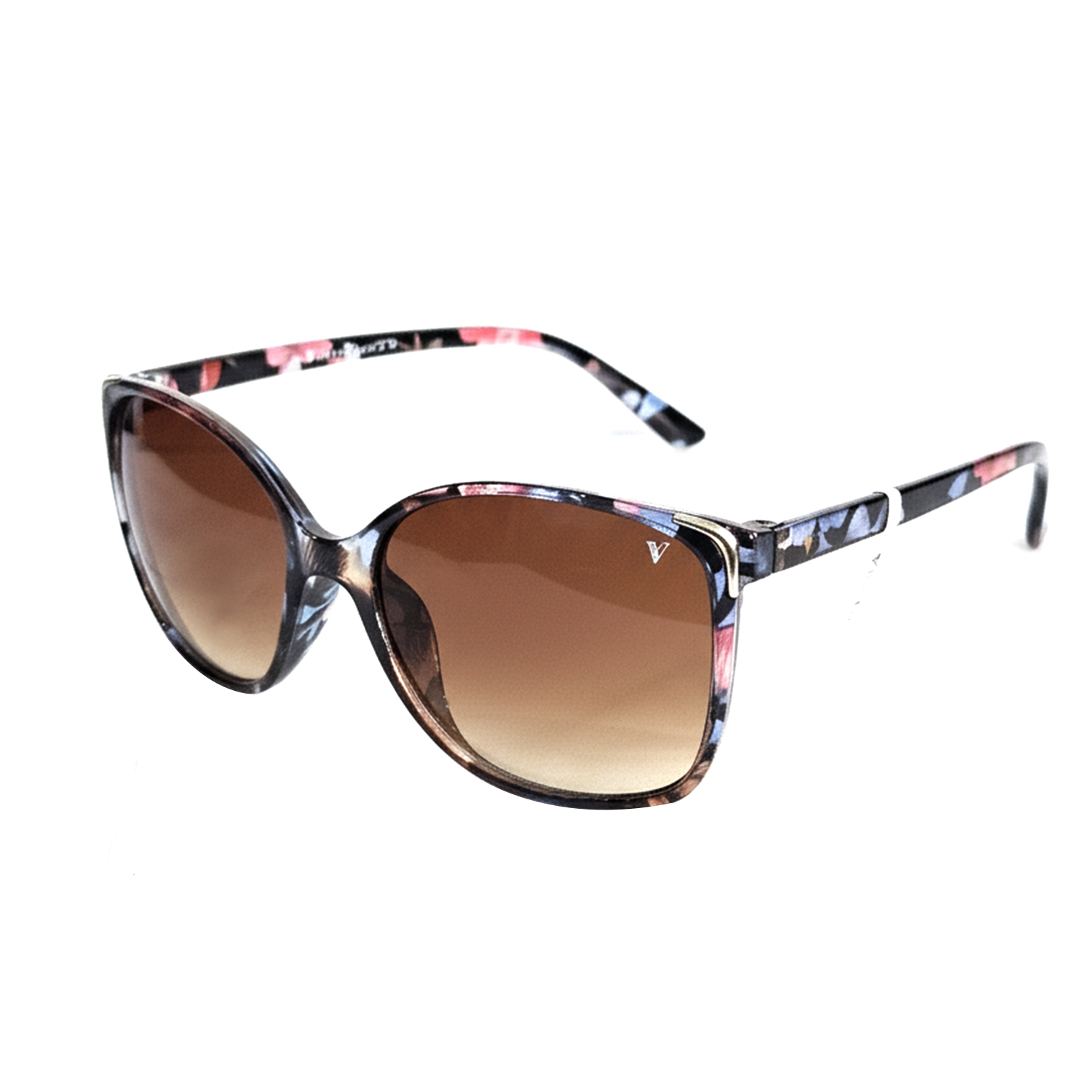 Vincent Vance Vibrant Floral Print Oversized Gradient Sunglasses  - Vincent Vance Vibrant Floral Print Oversized Gradient Sunglasses 