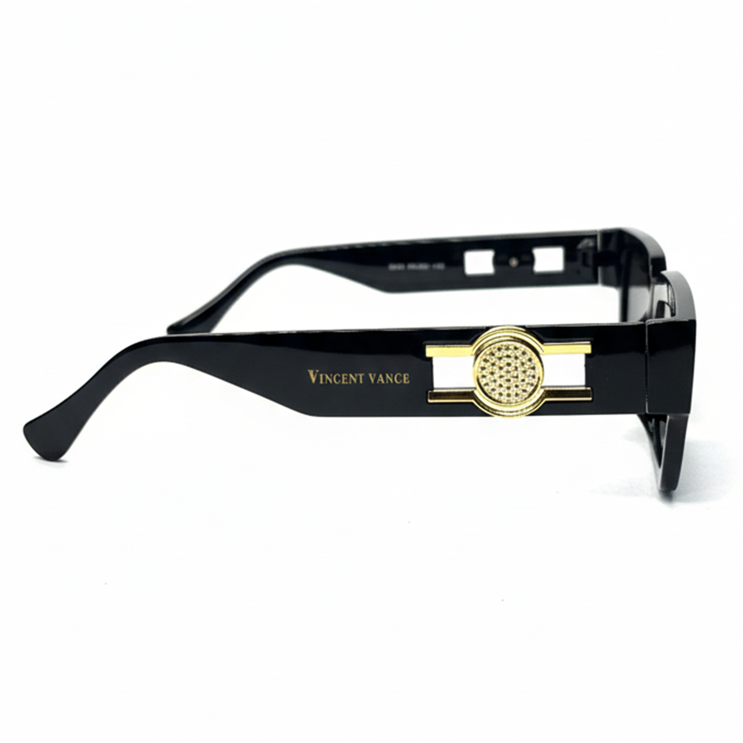 Vincent Vance Retro Rectangle Black Sunglasses