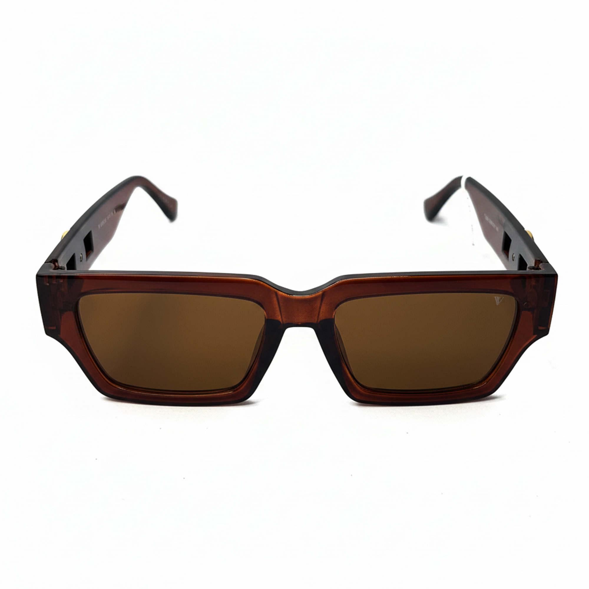 Vincent Vance Retro Rectangle Black Sunglasses - Vincent Vance Retro Rectangle Brown Sunglasses
