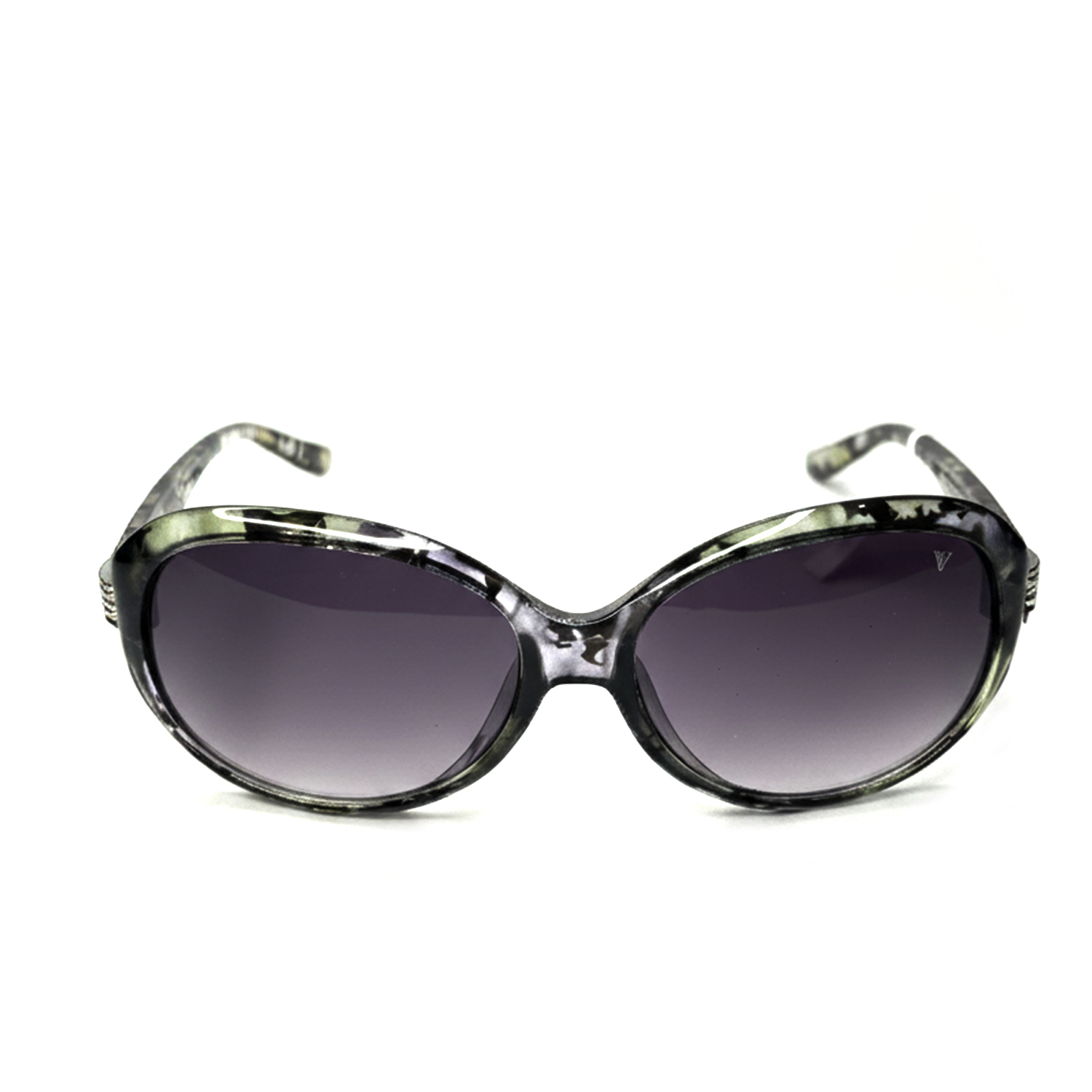 Vincent Vance Elegant Floral Print Large Frame Sunglasses