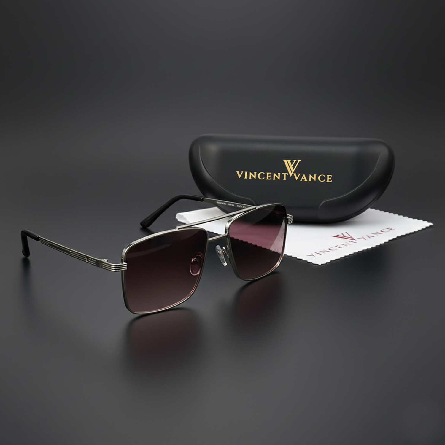 Luxury Double-Bar Gold Sunglasses for Men - Royal Gold Square Frame Sunglasses for Men | UV Protection Stylish Eyewear