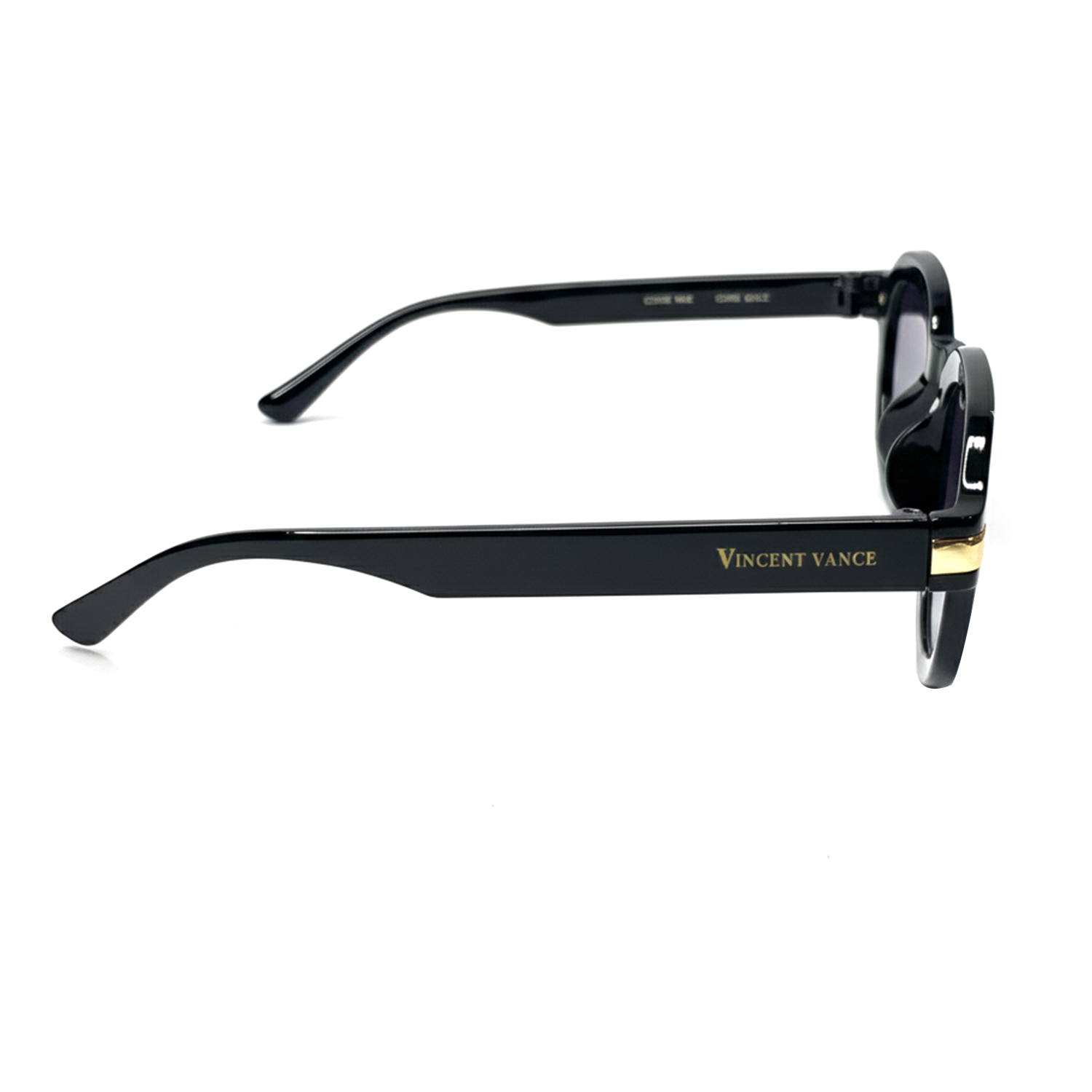 Vincent Vance Premium Round Black Trendy Gradient UV400 Lenses Sunglasses