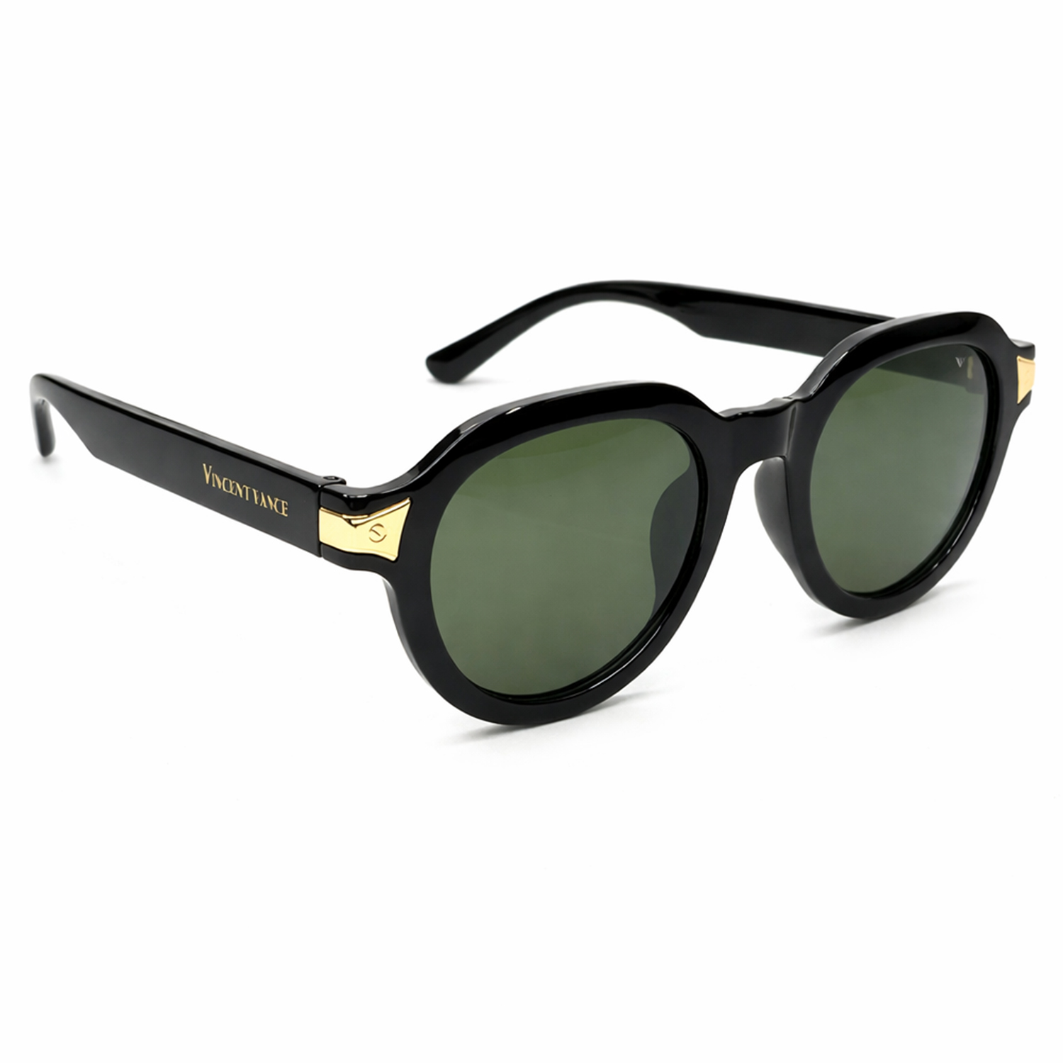 Vincent Vance Premium Round Black tortoiseshell UV400 Lenses Sunglasses