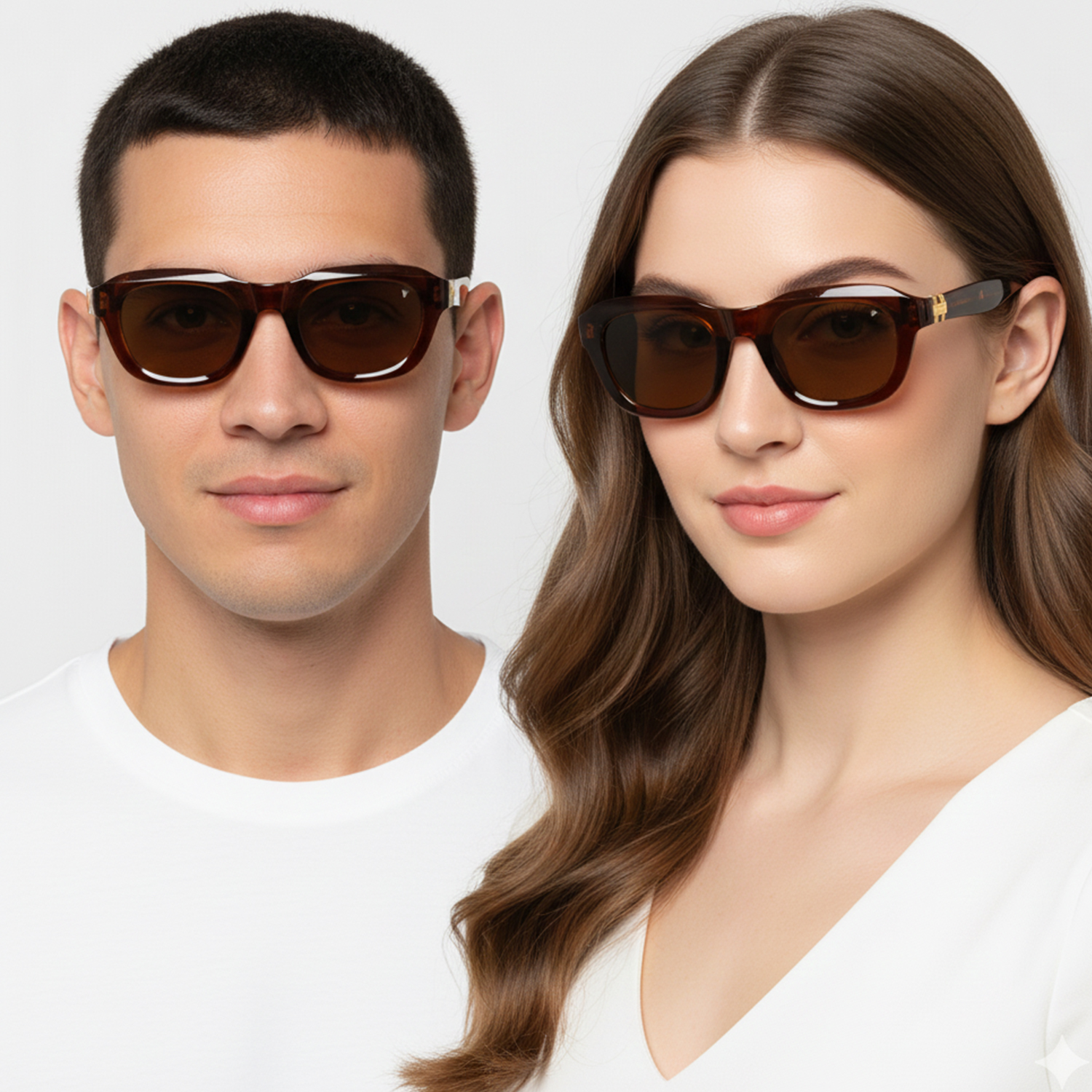 Vincent Vance Amber Crest Luxury Square Sunglasses with Brown Lenses